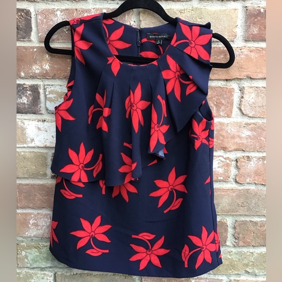 Banana Republic navy blouse size 4 - Picture 1 of 3